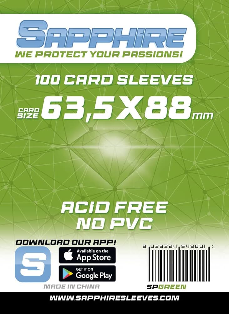 Sapphire - Green Sleeves (63,5x88mm) 100 pcs